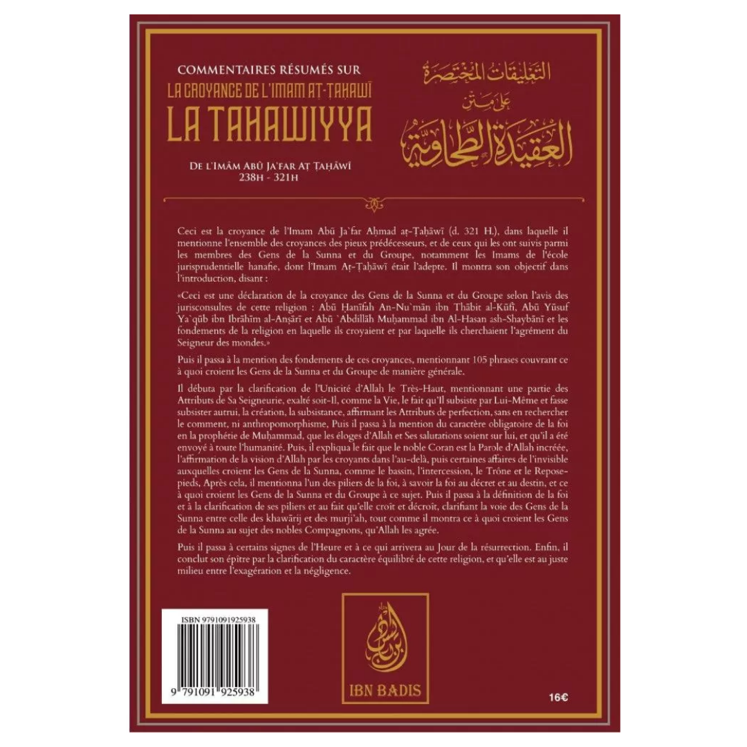 Commentairesresumessurlacroyancedel_imamAtTahawi-LaTahawiyya-Fawzan-IbnBadisVerso