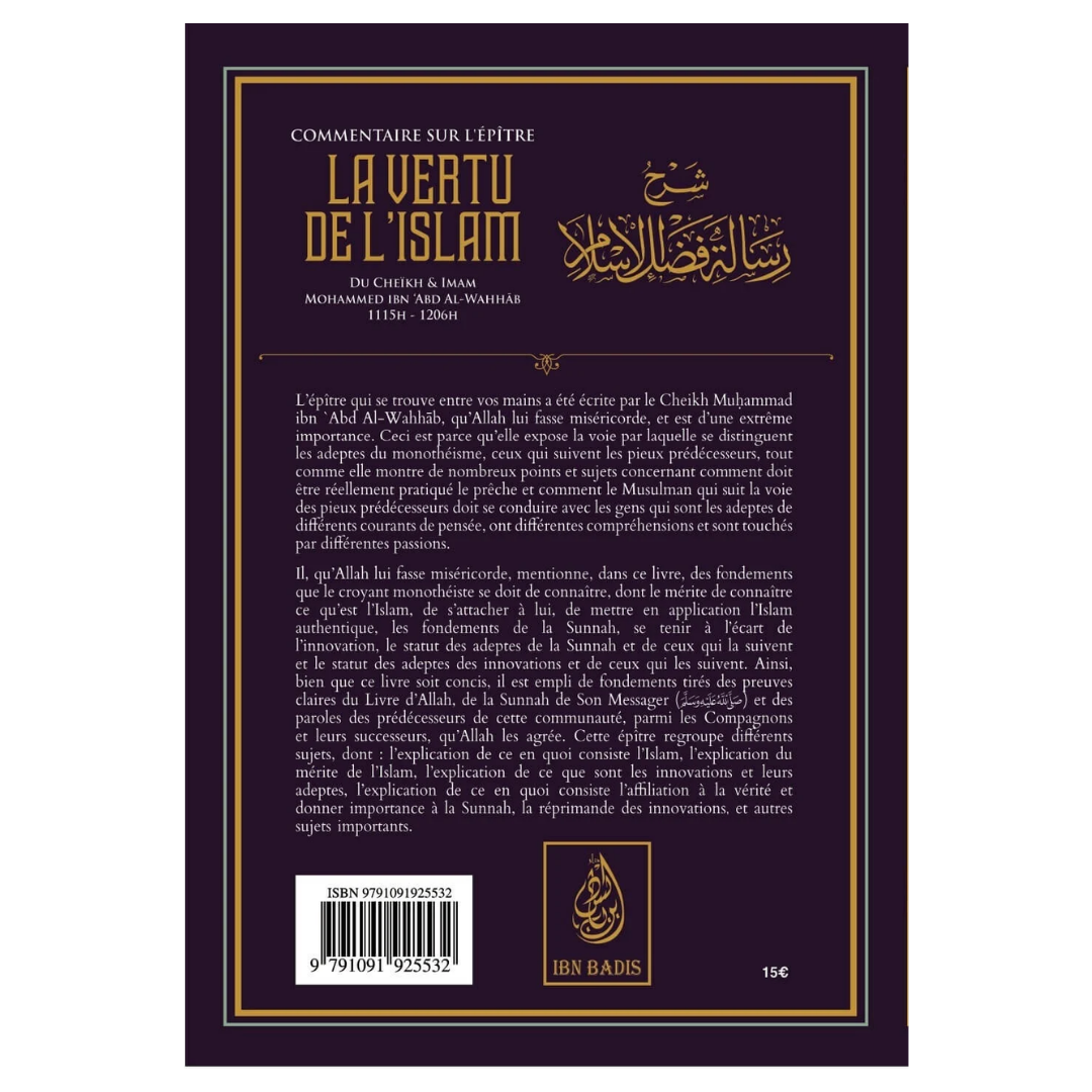 Commentairesurl_epitre_Lavertudel_Islam-MuhammadIbnAbdAl-Wahhab-EditionsIbnBadisVerso