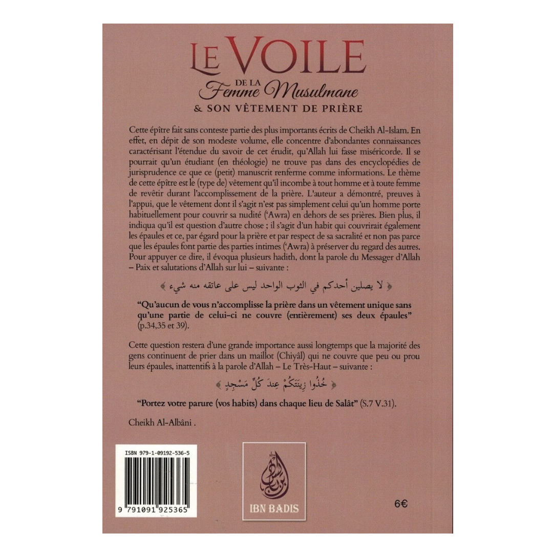 Levoiledelafemmemusulmaneetsonvetementdepriere-CheikhAlIslamIbnTaymiyya-EditionsIbnBadisVerso